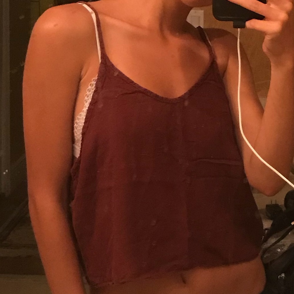 Brandy Melville Maroon Loose Tank top
